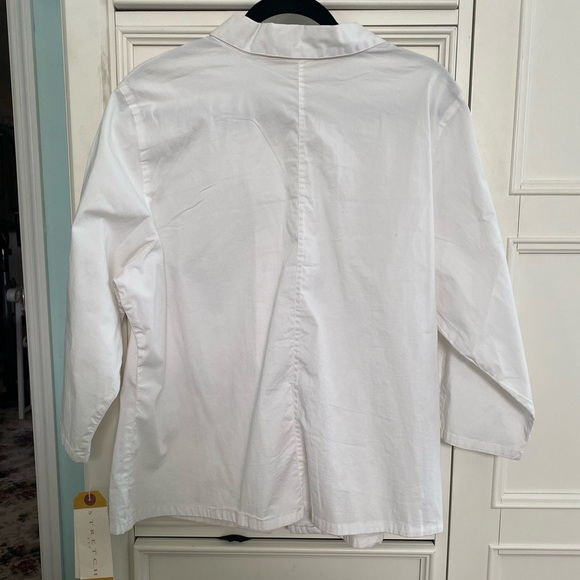Merona NWT Women’s Blouse V Neck Solid White Button Down 3/4 Sleeve Size 20W - Picture 3 of 7